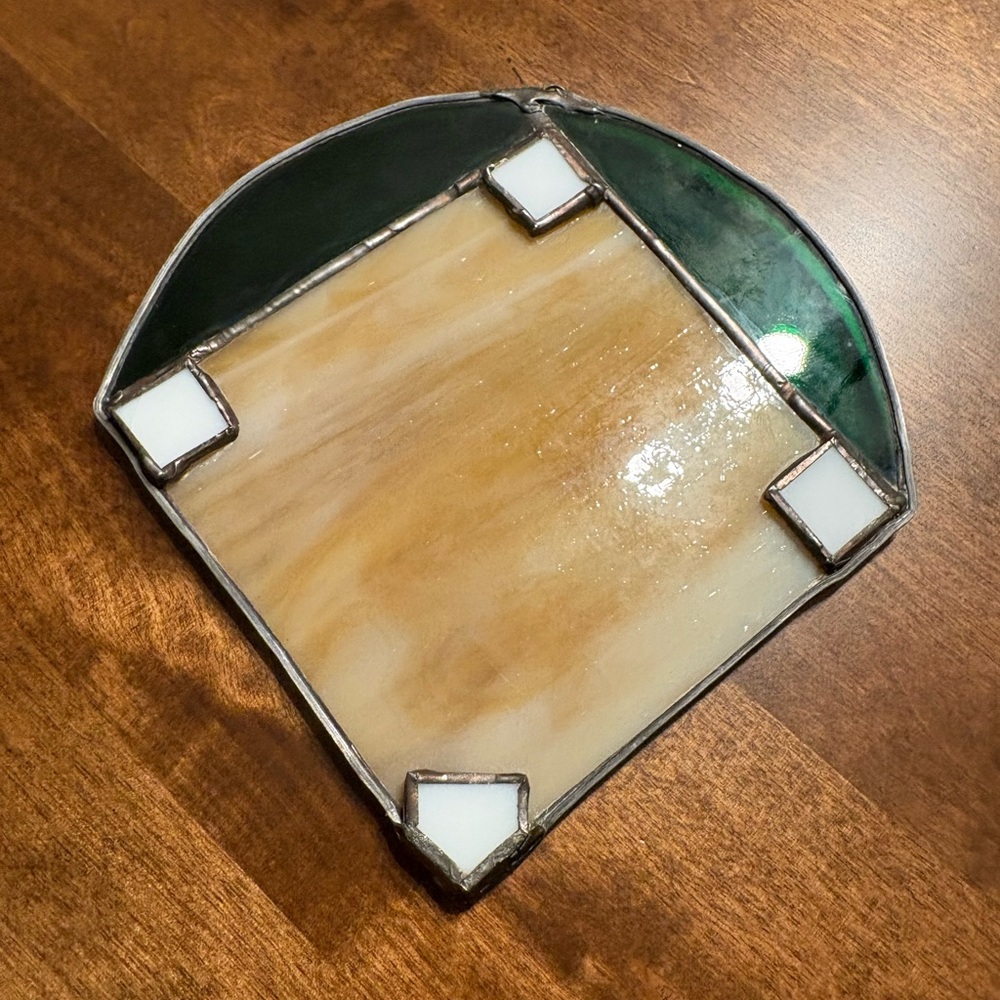 Stained glass baseball diamond